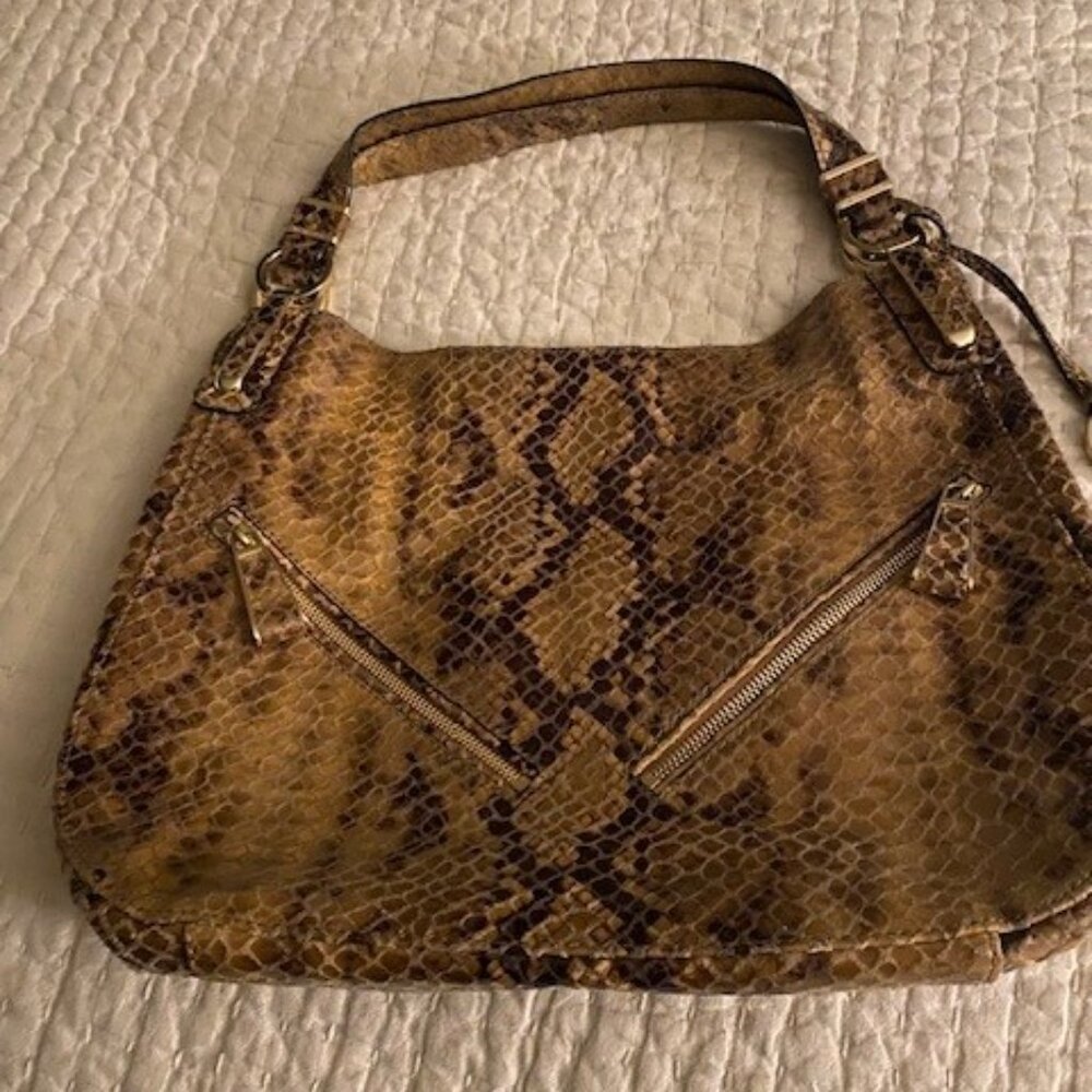 Michael Kors Python Embossed Leather Shoulder Bag - image 3